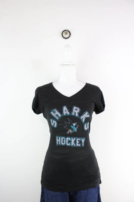 Vintage Sharks Hockey T-Shirt (S)-- Mesh Fabric Canvas Fabric Denim Fabric