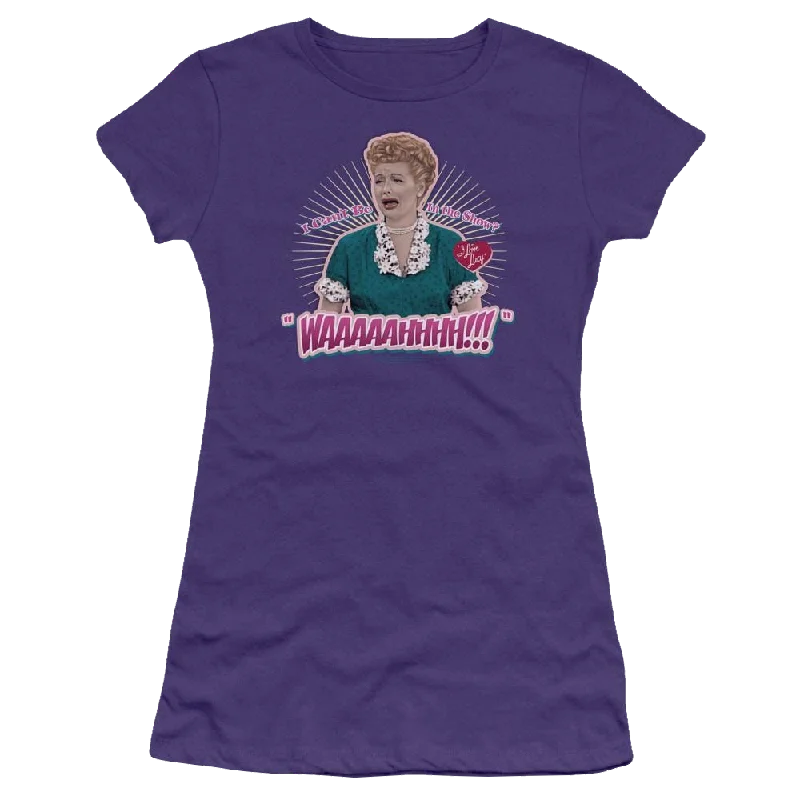 I Love Lucy Waaaaahhhh!!! Juniors T-Shirt-- Striped Floral Plaid