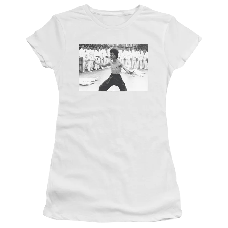 Bruce Lee Triumphant - Juniors T-Shirt-- Houndstooth Herringbone Solid