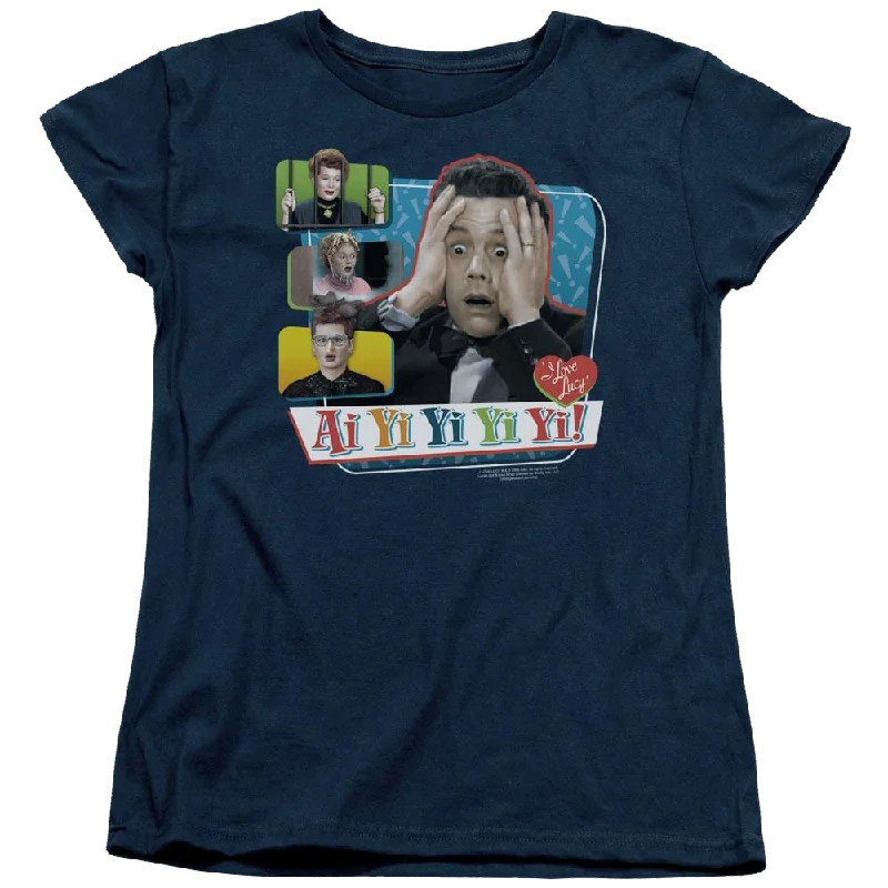 I Love Lucy Ai Yi Yi Yi Yi Women's T-Shirt-- Cashmere Blend Cotton Blend Poly Blend
