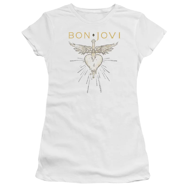 Bon Jovi Greatest Hits - Juniors T-Shirt-- Cashmere Blend Cotton Blend Poly Blend