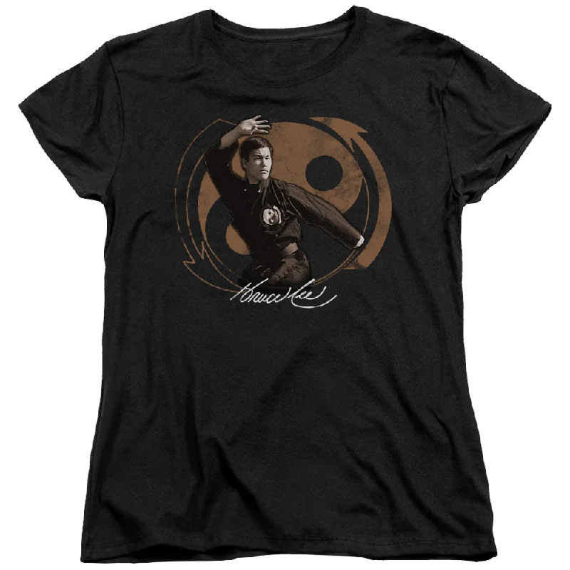 Bruce Lee Jeet Kun Do Pose - Women's T-Shirt-- Ribbed T-Shirt High Neck Heavyweight