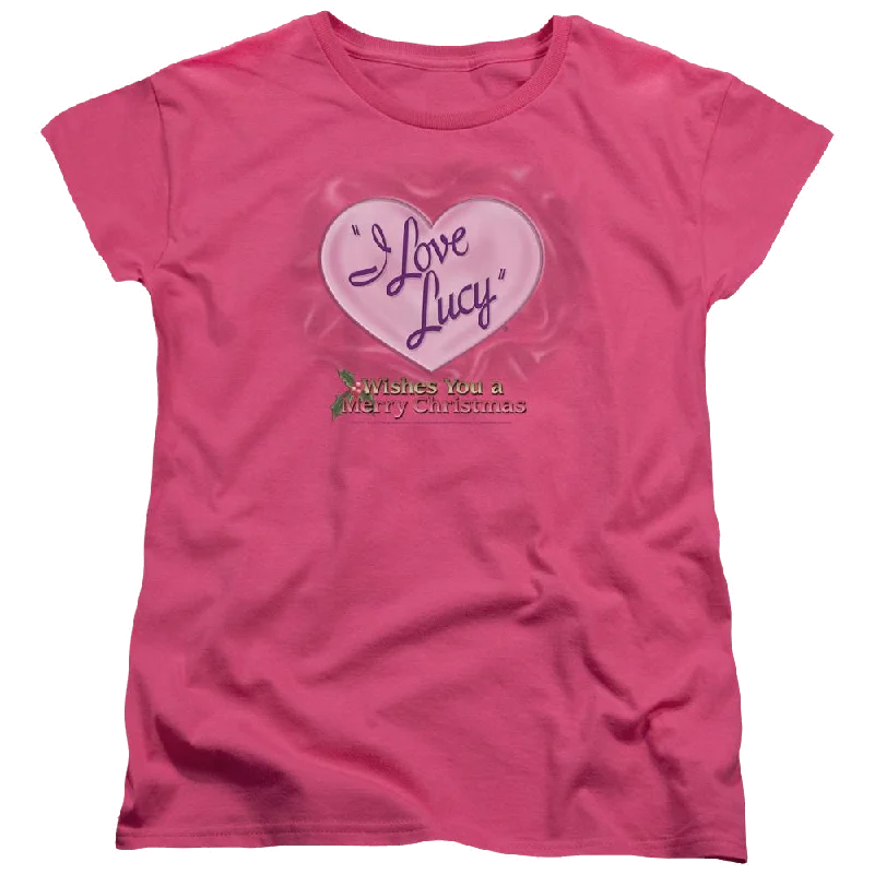 I Love Lucy Christmas Logo Women's T-Shirt-- Faux Fur Fabric Real Fur Fabric Shearling Fabric