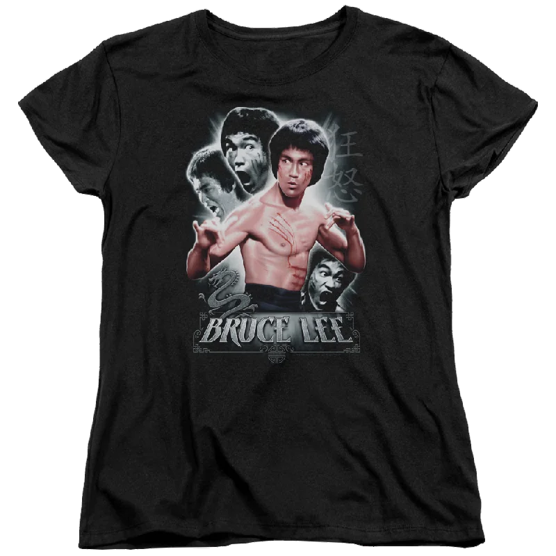 Bruce Lee Inner Fury - Women's T-Shirt-- Asymmetrical Pockets Print
