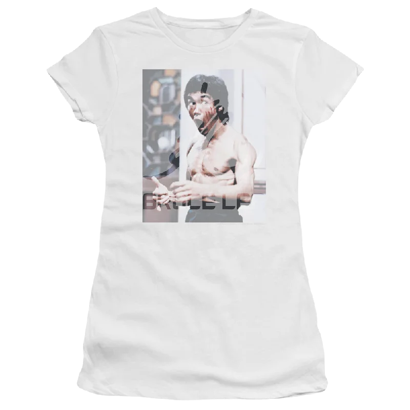 Bruce Lee Revving Up - Juniors T-Shirt -- Basic T-Shirt Crew Neck Short Sleeve