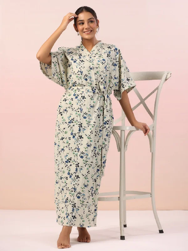 Floral Printed V-Neck Night Dress Tunics Sale discount