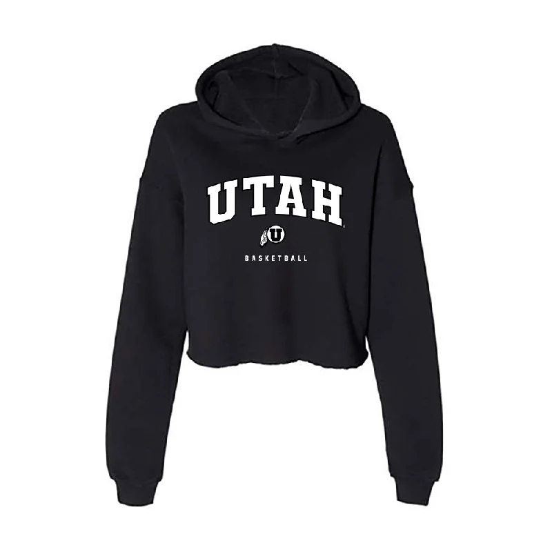 Utah - NCAA Women's Basketball : Kennady McQueen - Women's Crop Fleece Hoodie Hoodie with Bell Sleeves Flared Feminine