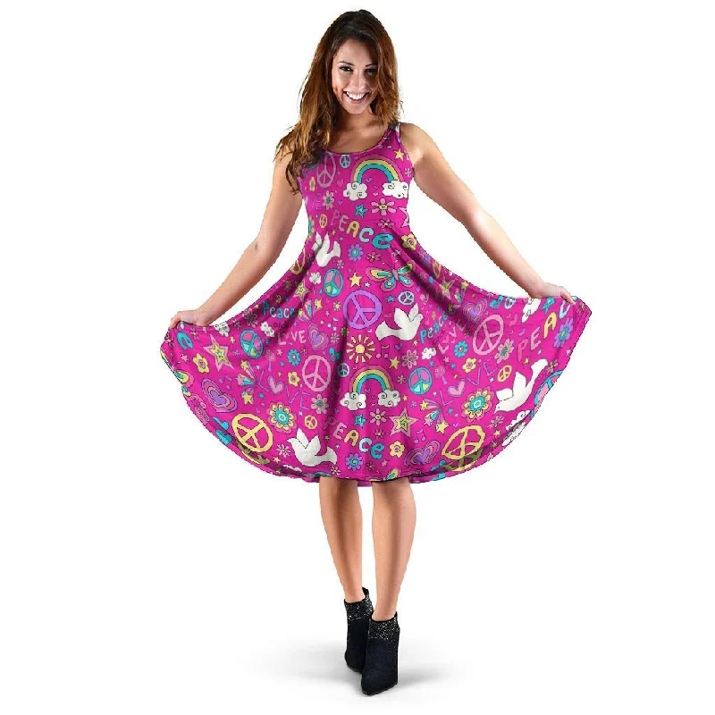 Pink Hippie Dress Tunics Versatile functional
