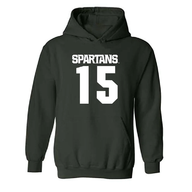 Michigan State - NCAA Women's Basketball : Ines Sotelo - Generic Shersey Hooded Sweatshirt Hoodie with Oversized Fit Loose Comfortable