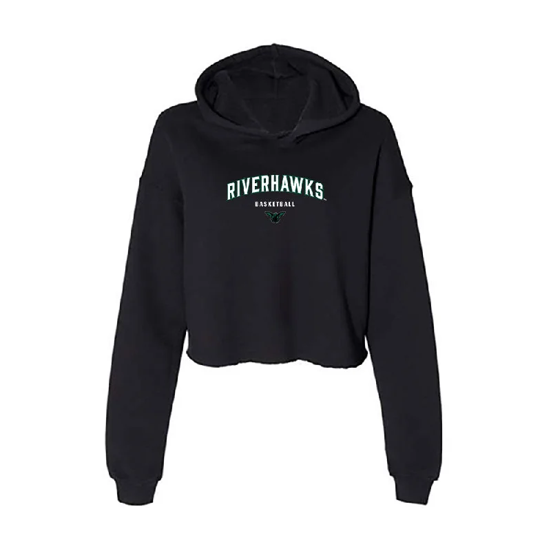 Northeastern State - NCAA Women's Basketball : Courtney Lee - Women's Crop Fleece Hoodie Hoodie with Hem Contrast Bold Stylish