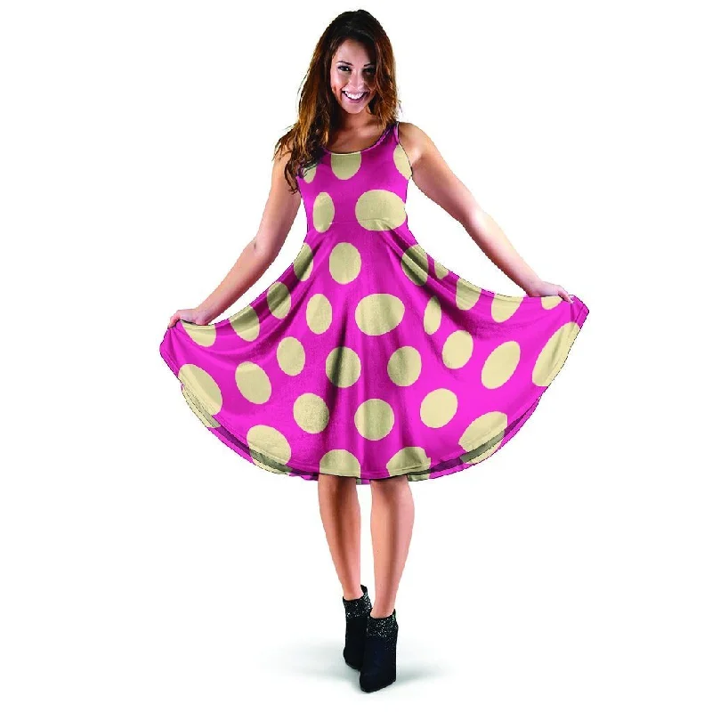 Pink Polka Dot Dress Tunics Handmade artisanal
