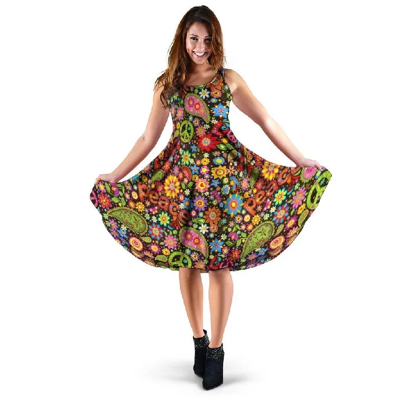 Hippe Peace Dress Tunics Spring floral