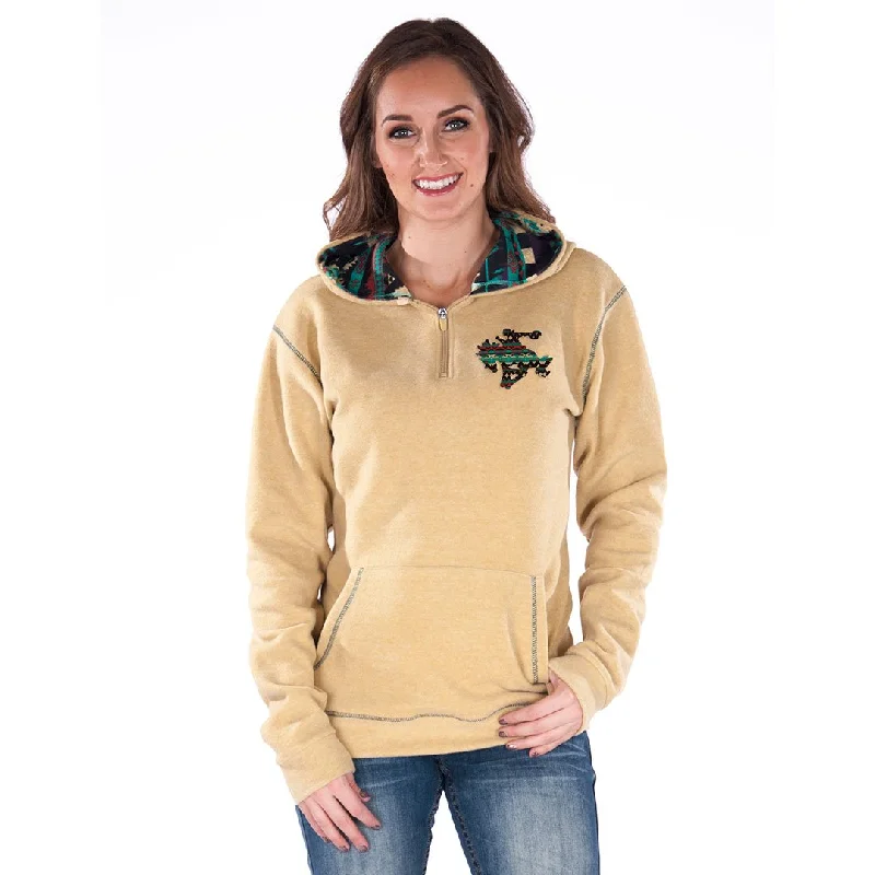 Cowgirl Tuff Honey Cadet Zip Womens Hoodie Hoodie with Metallic Shiny Futuristic