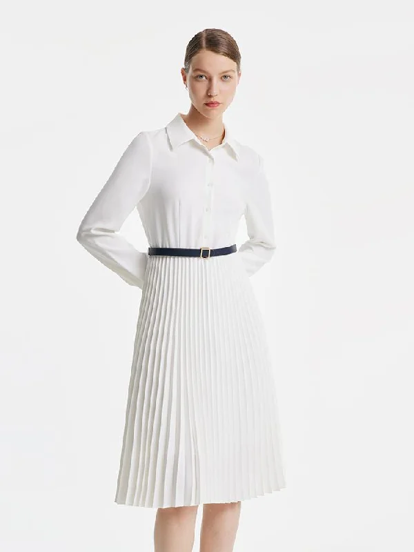 White Shirt-Style Two-Piece Dress Tunics Timeless classic