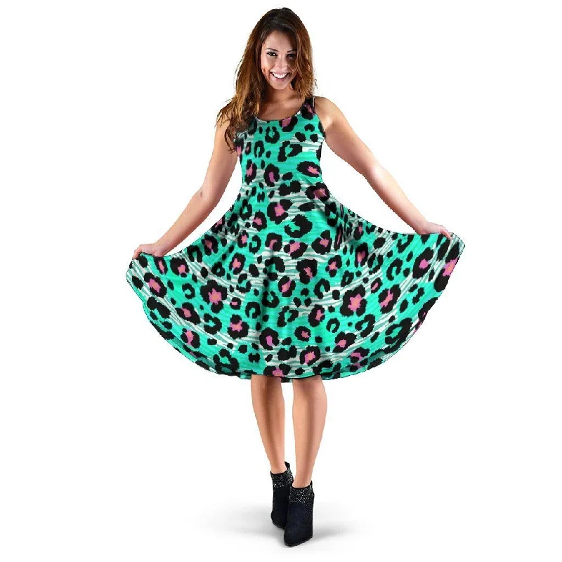 Leopard Zebra Print Dress Casual Short Summer