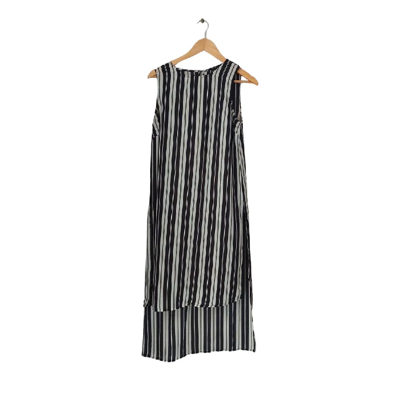 Forever 21 Black & White Striped Sleeveless Slit Dress | Pre Loved | Tunics Wedding white