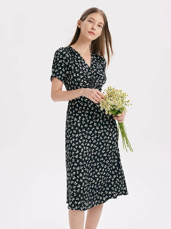 V-Neck Twisted Dress Tunics Versatile stylish