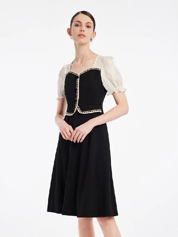 Knitted Patchwork Dress Tunics Summer linen