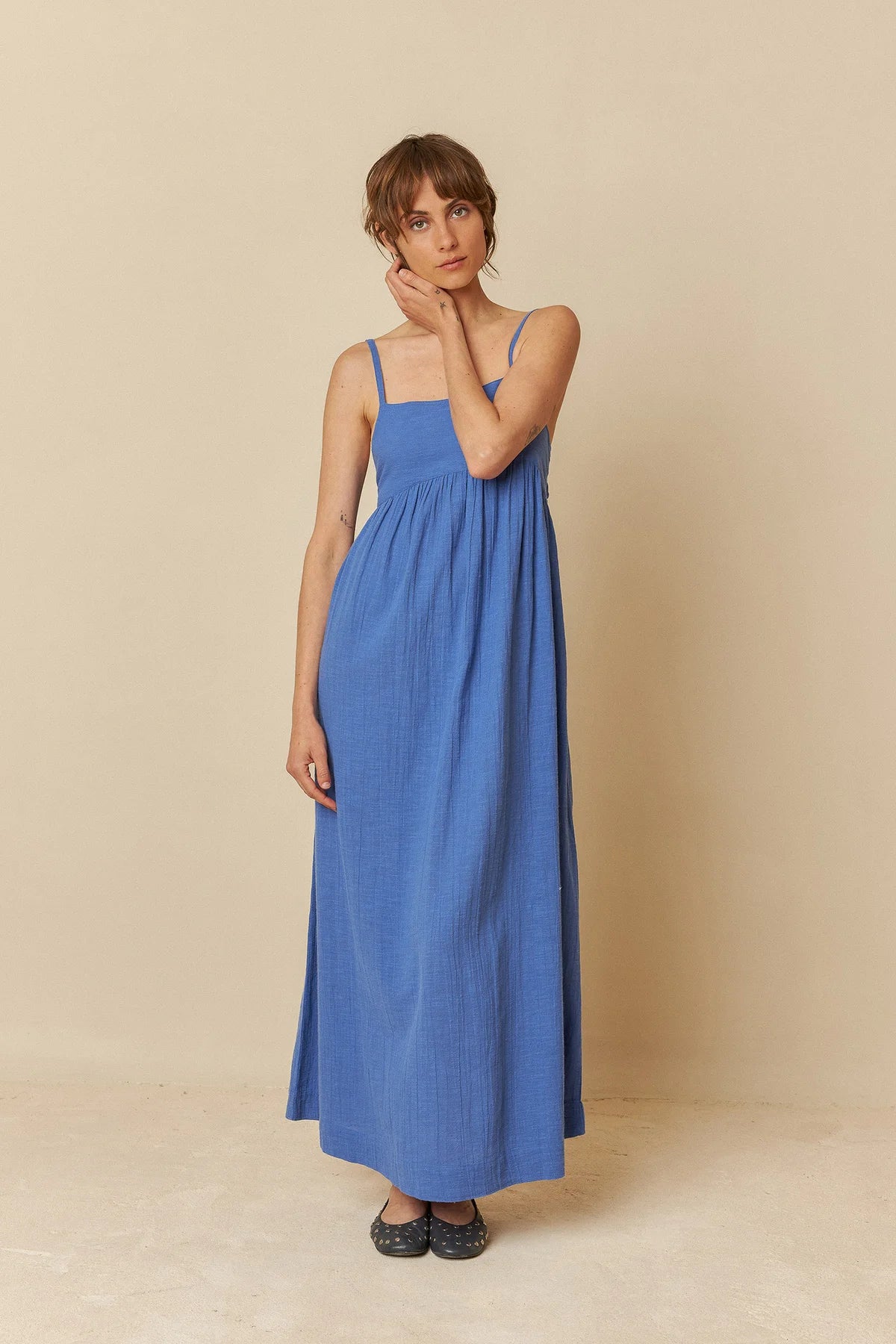 Indi & Cold Tie Back Dress Tunics Summer linen