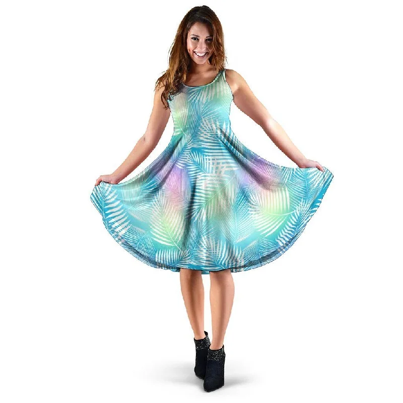 Palm Leaf Hawaiian Print Dress Tunics Travel practical