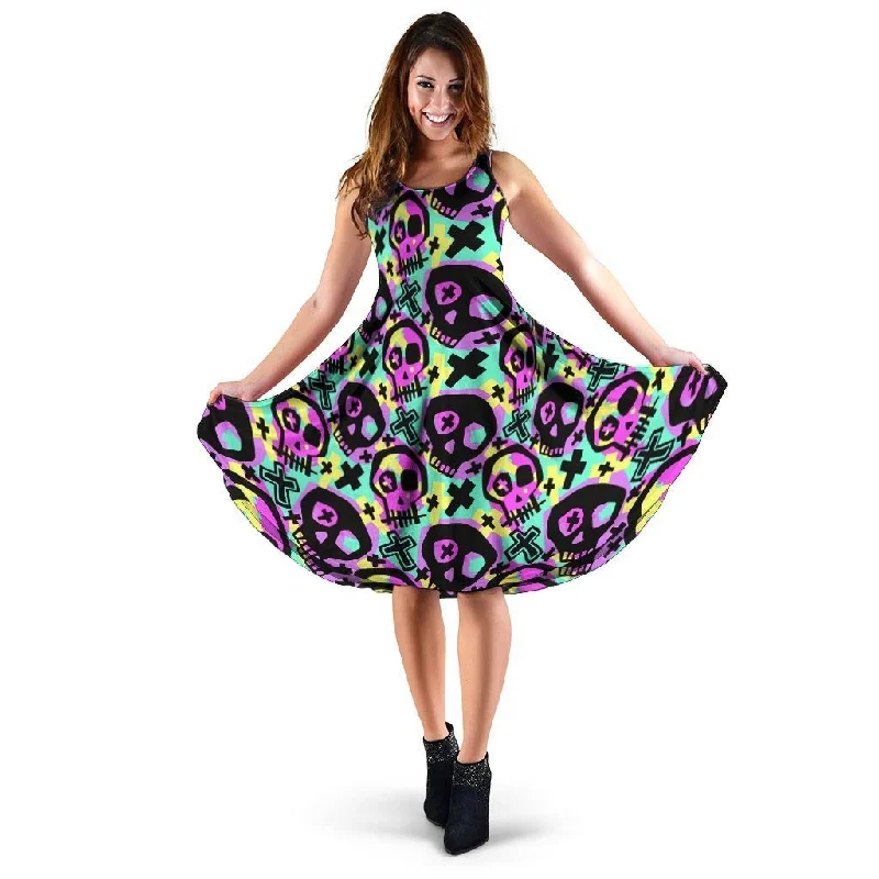 Graffiti Skull Dress Tunics Versatile functional