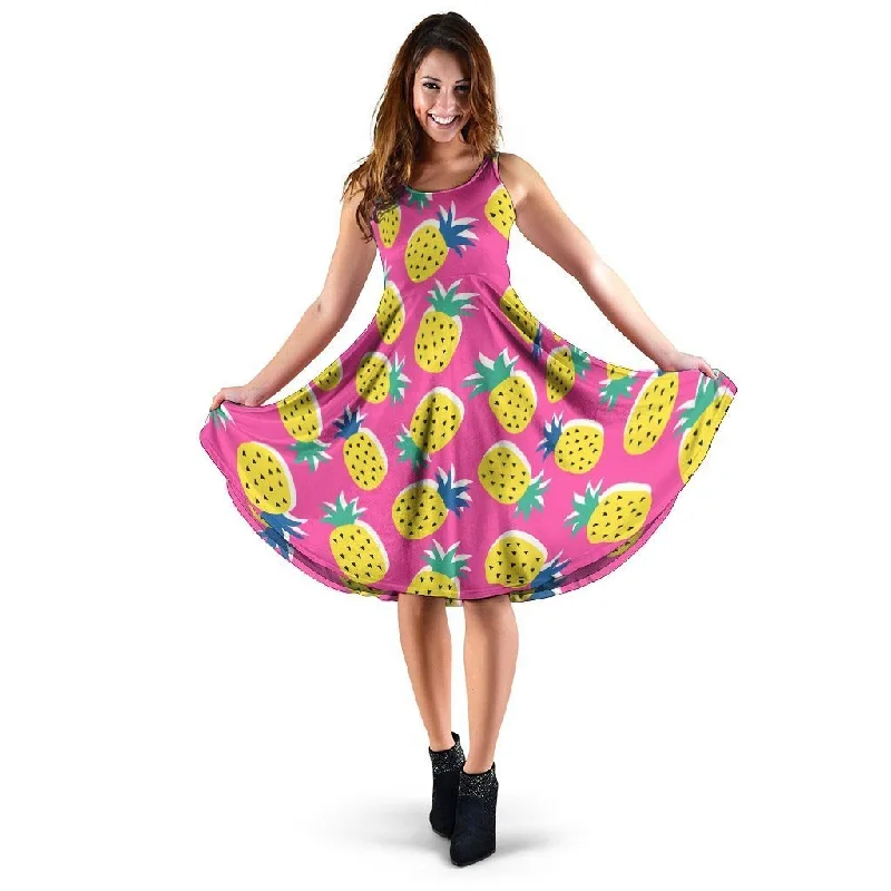 Pink Pineapple Print Dress Tunics Recommended stylist