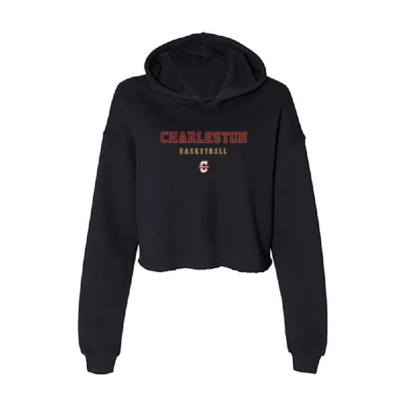 Charleston - NCAA Women's Basketball : Jada Logan - Women's Crop Fleece Hoodie Hoodie with Magnetic Closure Innovative Modern