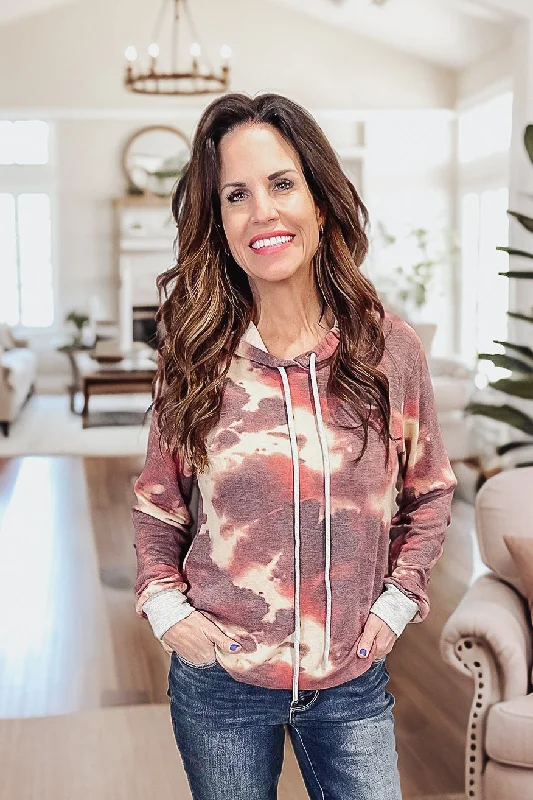 Juliana - Tie Dye Hoodie Hoodie with Hem Ribbing Snug Secure