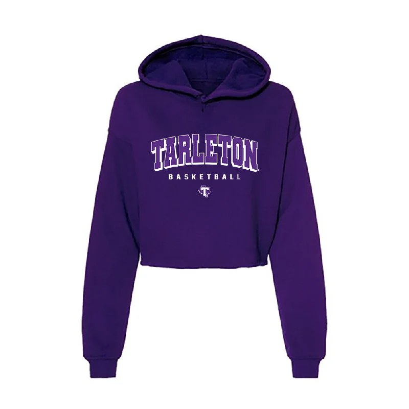 Tarleton State - NCAA Women's Basketball : Grace Booth - Women's Crop Fleece Hoodie Hoodie with Button Placket Classic Preppy