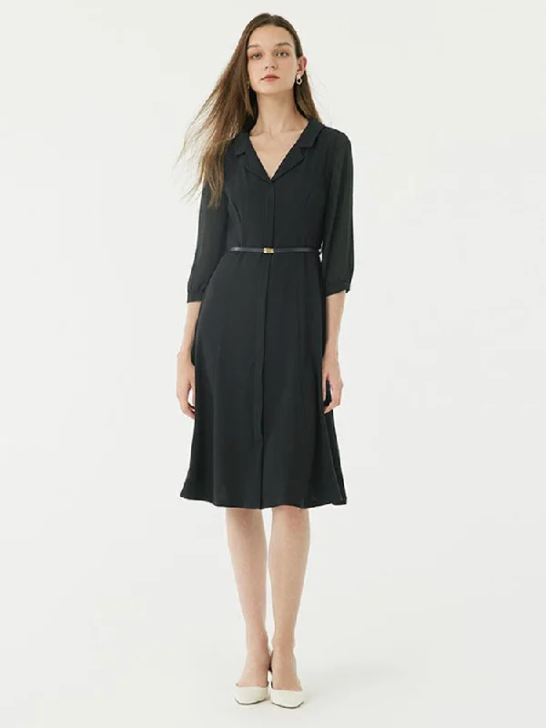 Acetate Fitted-Waist A-Line Dress Tunics Review highly