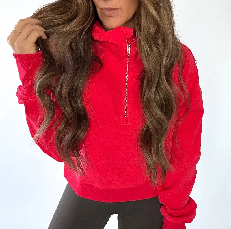 Cozy Up Funnel Neck 1/2 zip Hoodie Hoodie with Turtle Neck Cozy Winter