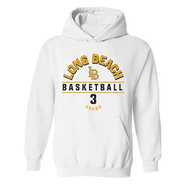 LBSU - NCAA Women's Basketball : Patricia Chung - Classic Fashion Shersey Hooded Sweatshirt Hoodie with Hidden Zipper Minimalist Clean