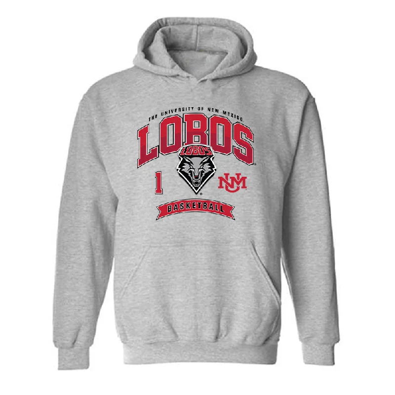 New Mexico - NCAA Women's Basketball : Lydie Mwamba - Classic Fashion Shersey Hooded Sweatshirt Hoodie with Contrast Stitching Detailed Premium