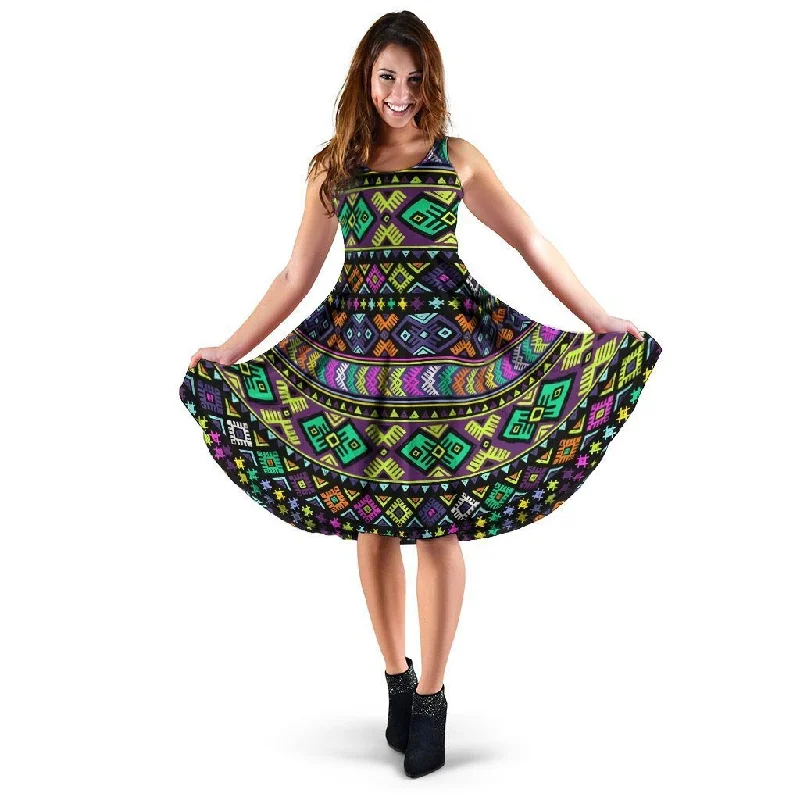 Navojo Aztec Print Dress empire Waist empire