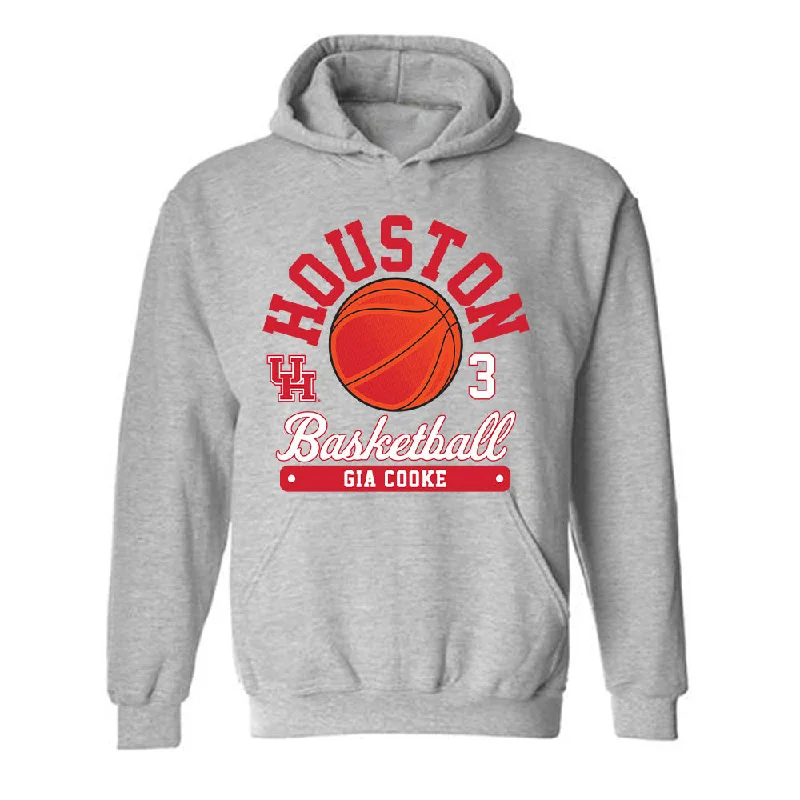 Houston - NCAA Women's Basketball : Gia Cooke - Fashion Shersey Hooded Sweatshirt Hoodie with Print Artistic Unique