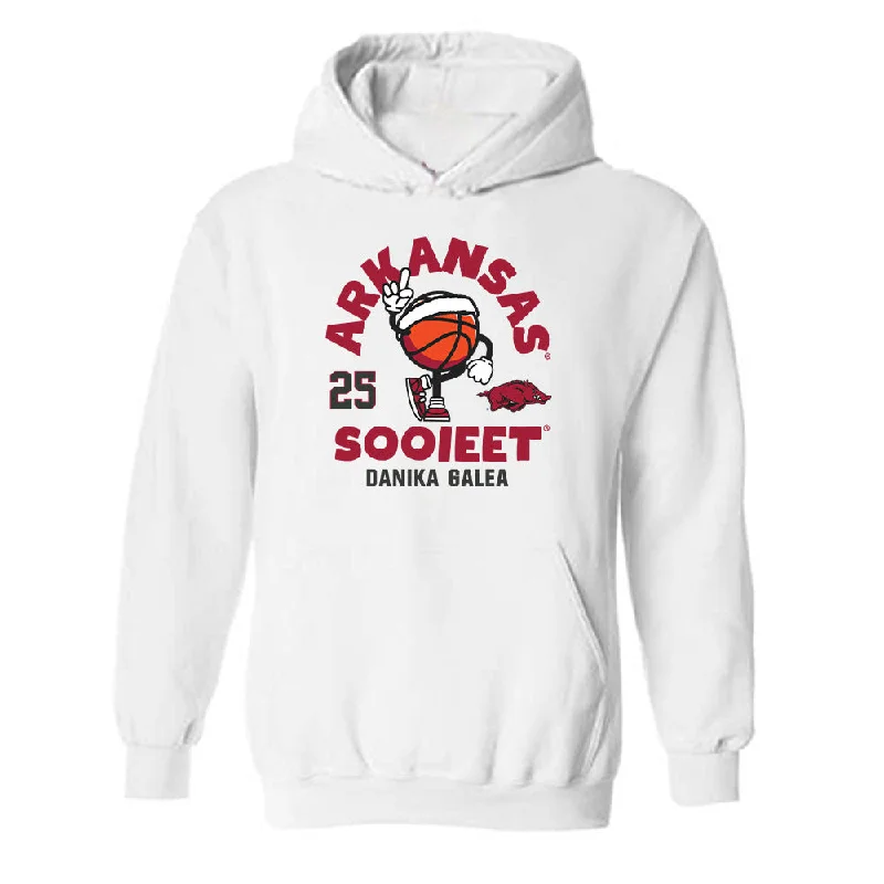 Arkansas - NCAA Women's Basketball : Danika Galea - Fashion Shersey Hooded Sweatshirt Hoodie with Exposed Zipper Edgy Industrial
