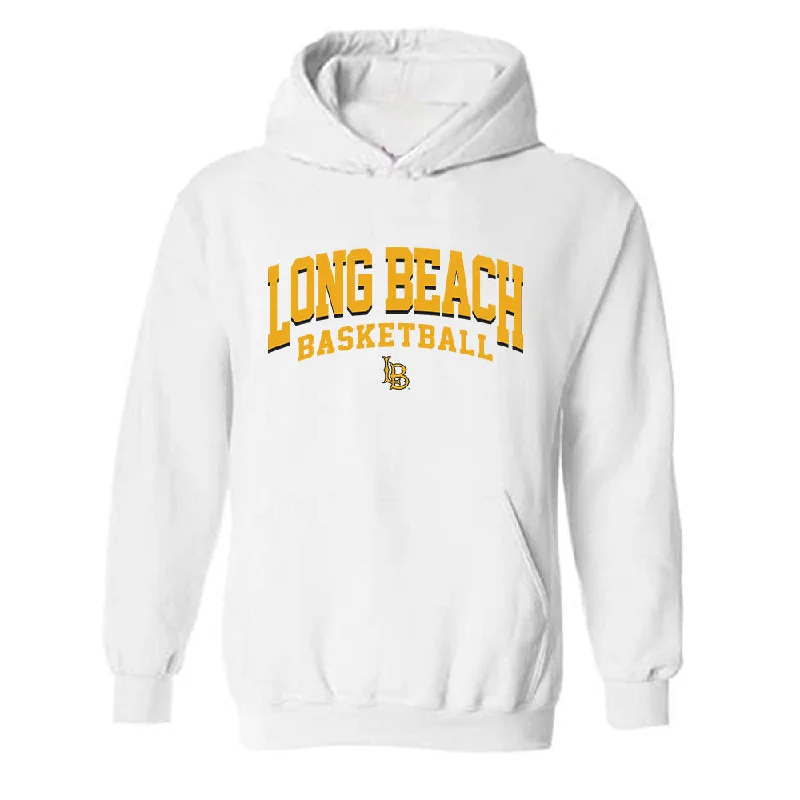 LBSU - NCAA Women's Basketball : Patricia Chung - Classic Shersey Hooded Sweatshirt Hoodie with Exposed Zipper Edgy Industrial