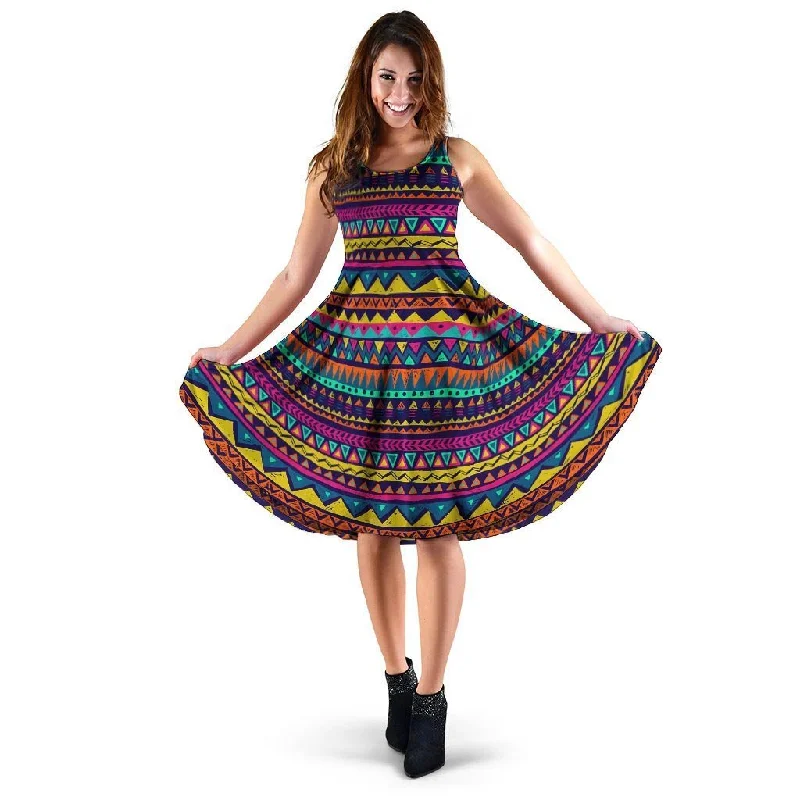 Multicolor Native Aztec Abstract Geometric Dress Tunics Corduroy durable