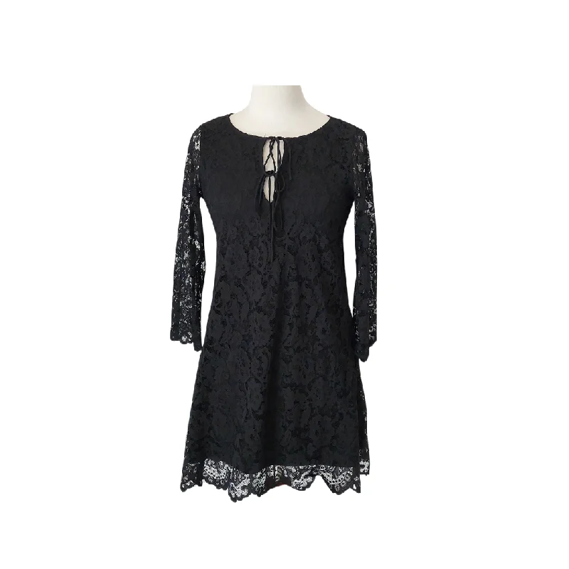ZARA Black Lace Knee-length Dress | Pre Loved | Tunics Lace romantic