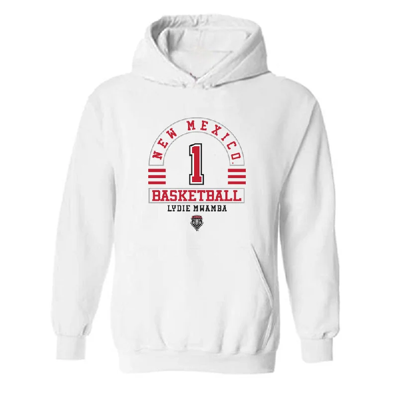 New Mexico - NCAA Women's Basketball : Lydie Mwamba - Classic Fashion Shersey Hooded Sweatshirt Hoodie with High-Low Hem Asymmetrical Trendy
