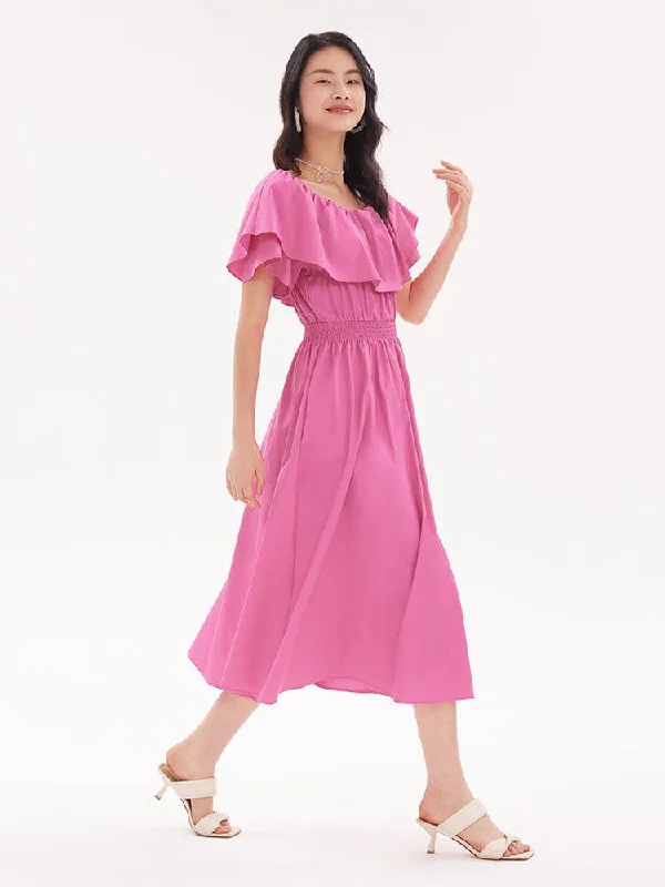 Cotton Ruffle Dress Tunics Bridal satin