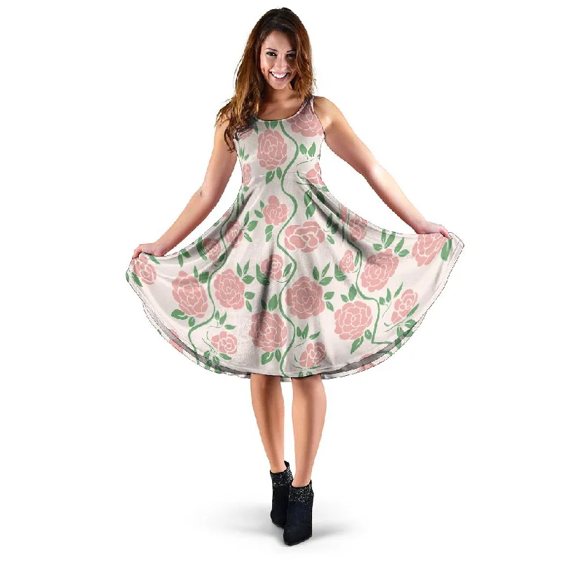 Pink Rose Flower Dress Tunics Occasion special