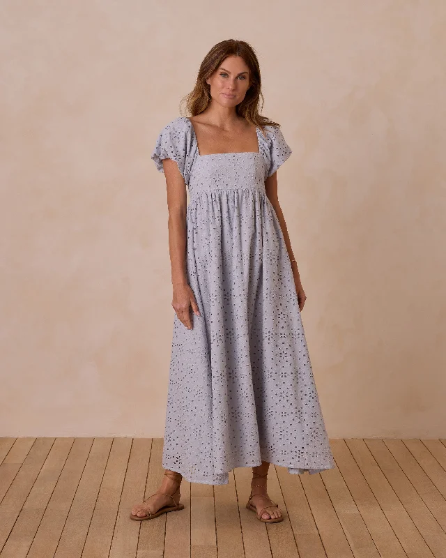 Oceane Dress | Light Blue Cowl Neckline Elegant
