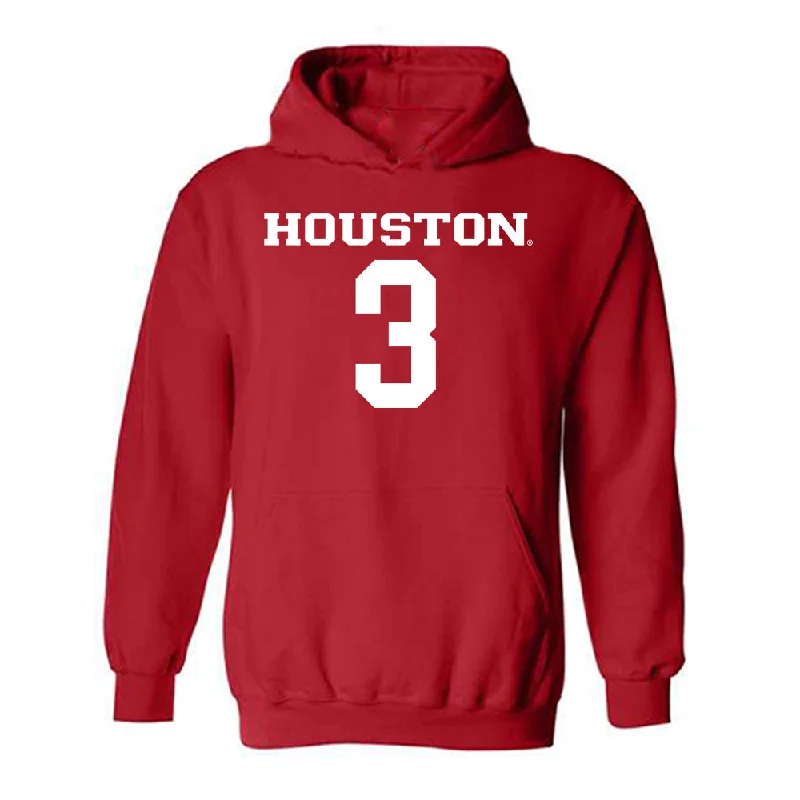 Houston - NCAA Women's Basketball : Gia Cooke - Classic Shersey Hooded Sweatshirt Hoodie with Stripes Bold Sporty