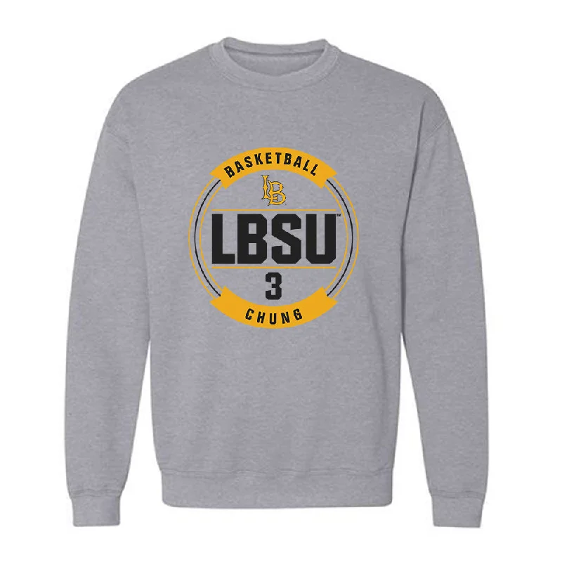 LBSU - NCAA Women's Basketball : Patricia Chung - Classic Fashion Shersey Crewneck Sweatshirt Hoodie with Button Placket Classic Preppy