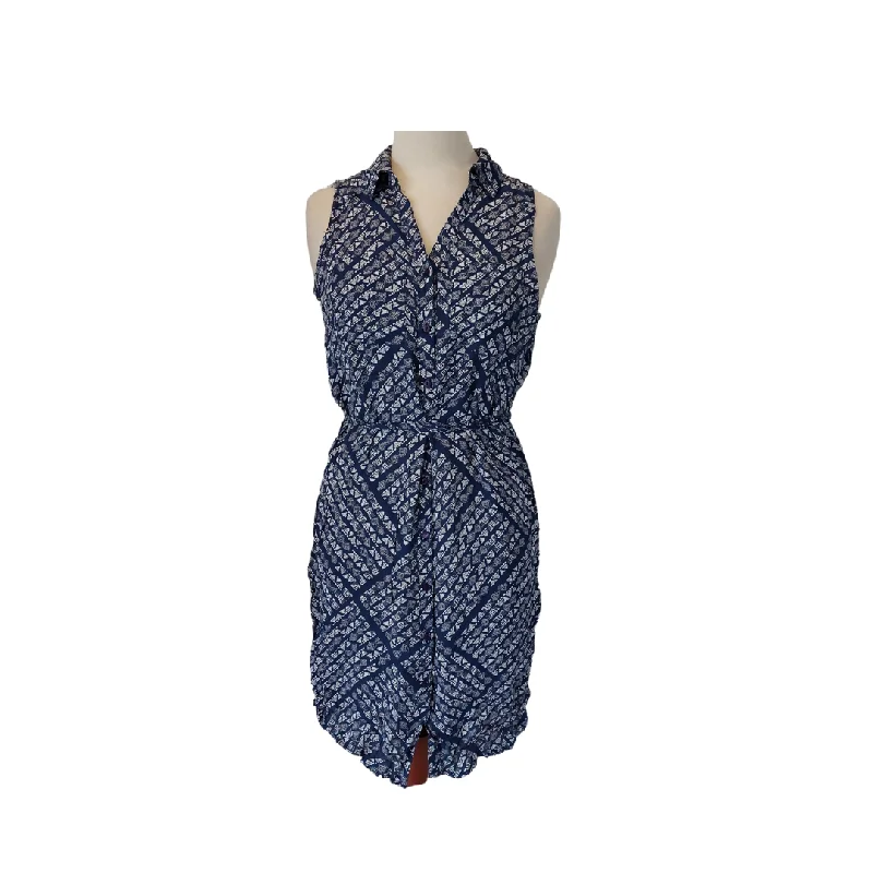 The Collection By Debenhams Blue Printed Button Down Knee Length Dress | Brand New | empire Waist empire