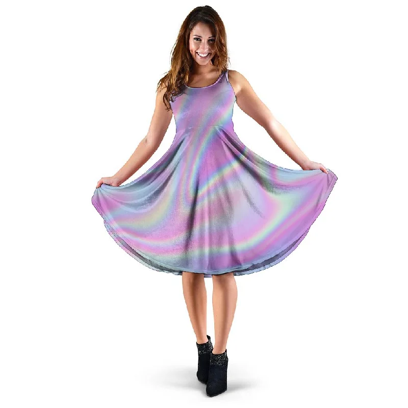 Holographic Dress Tunics Print Colorful