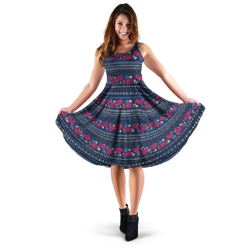 Pink Rose Tribal Aztec Dress Tunics Business professional