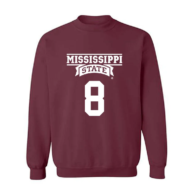 Mississippi State - NCAA Women's Basketball : Anaisha Carriere - Classic Shersey Crewneck Sweatshirt Hoodie with Batwing Sleeves Loose Dramatic