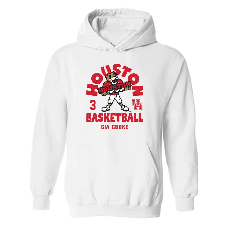 Houston - NCAA Women's Basketball : Gia Cooke - Fashion Shersey Hooded Sweatshirt Hoodie with Illustration Artistic Creative